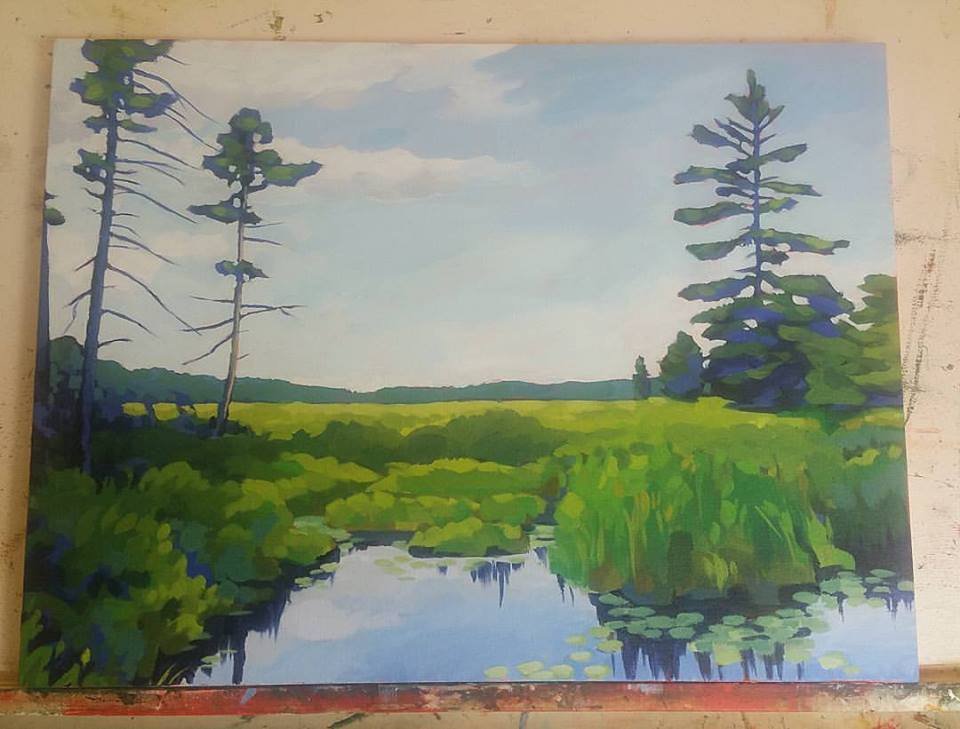 Eastern Wetland. Painted during a workshop at Gallery on the Lake in Buckhorn Ontario, September 2017. SOLD. 20x16 inches.