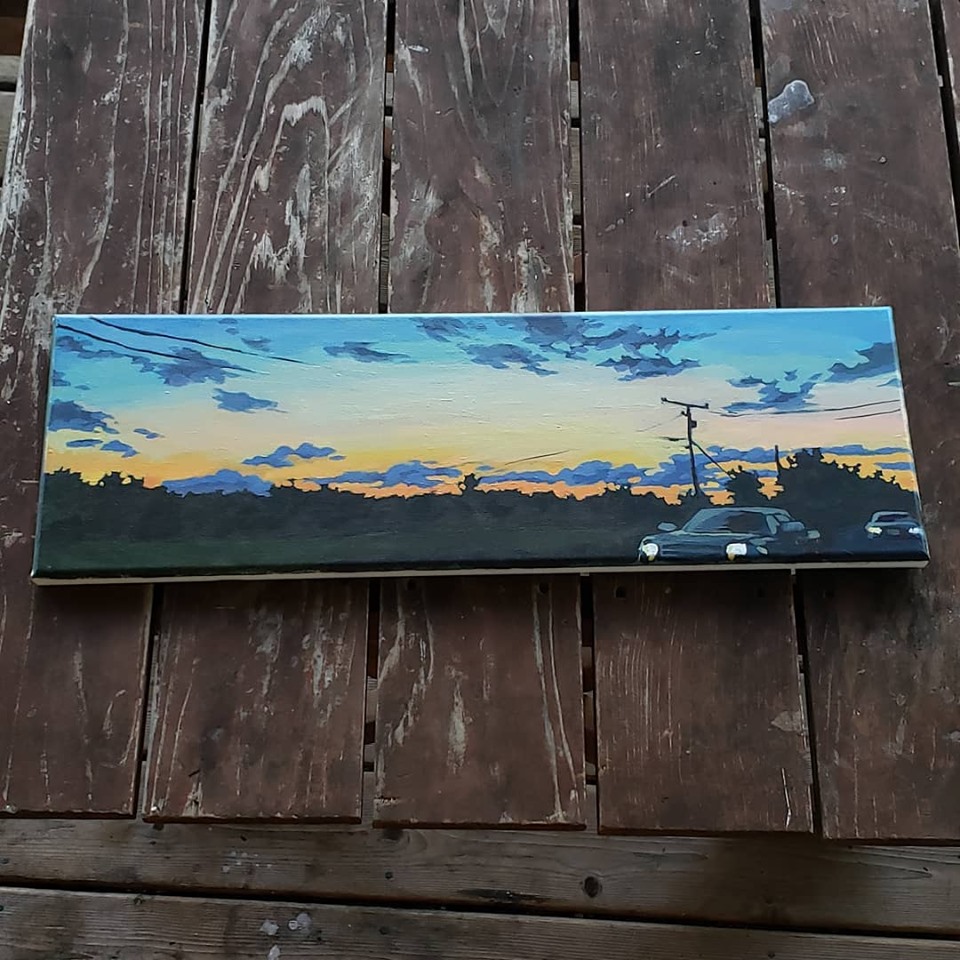 115. Painted in Big Bald Lake, Ontario, in August 2019. SOLD. 11x24.