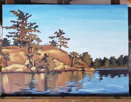 Gold. Painted at Big Bald Lake, Ontario, in July 2018. SOLD. 24x18 inches.
