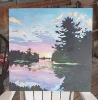 Gold. Painted at Big Bald Lake, Ontario, in December 2021. SOLD. 30x30 inches.